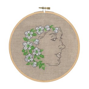 Pige med blomster i h�ret 1