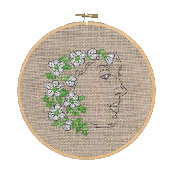 Pige med blomster i h�ret 1