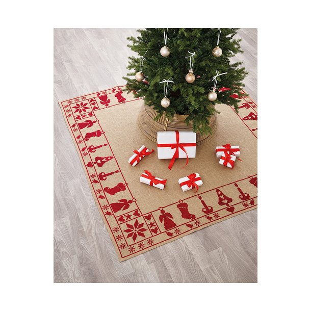 Rde motiver juletrstppe