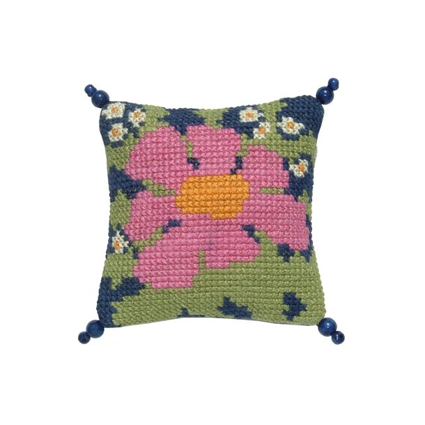 Pink blomst p bl bund