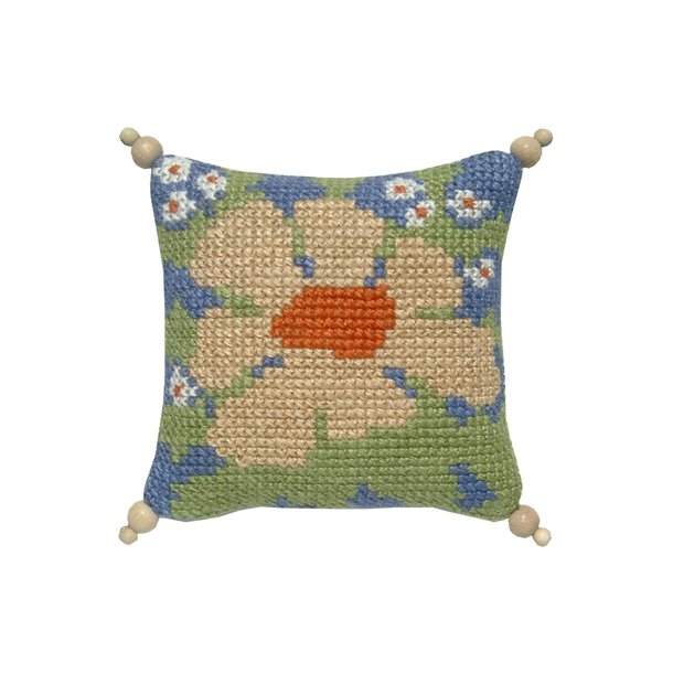 Stor blomst p lys bl bund