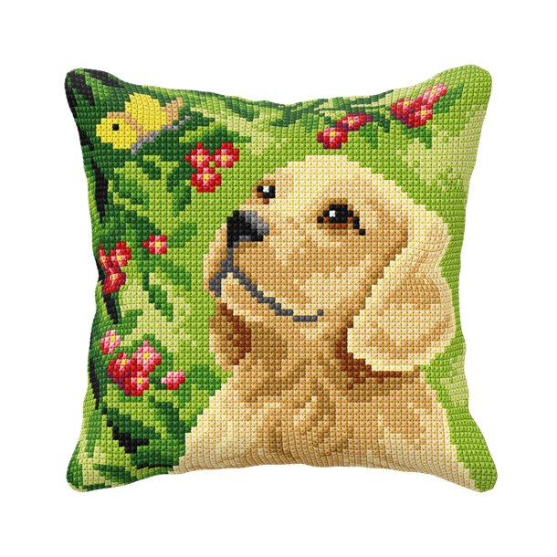 Hundehvalp ptegnet pude