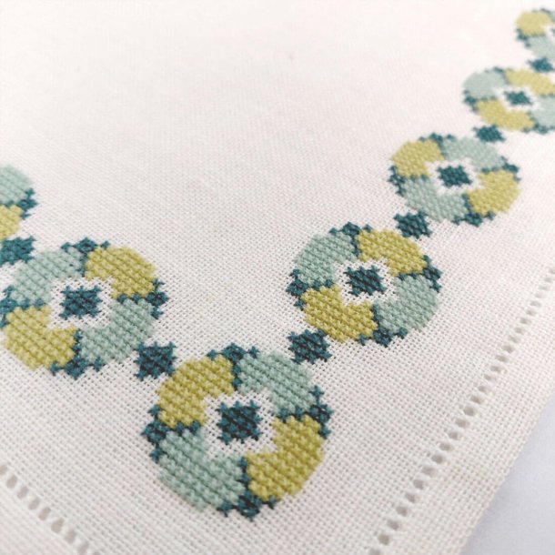 Blomsterserviet - bl�/gr�n